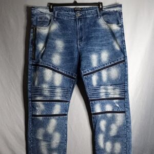Southpole Men's Stretch Straight Leg Spotted Wash Skateboarding Jeans Size 46x32